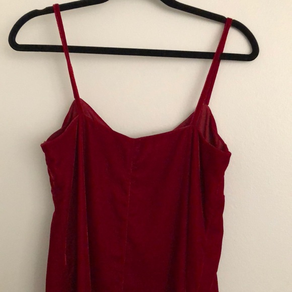 Zara NWOT Velvet Red Slip Midi Dress Small - Picture 6 of 6